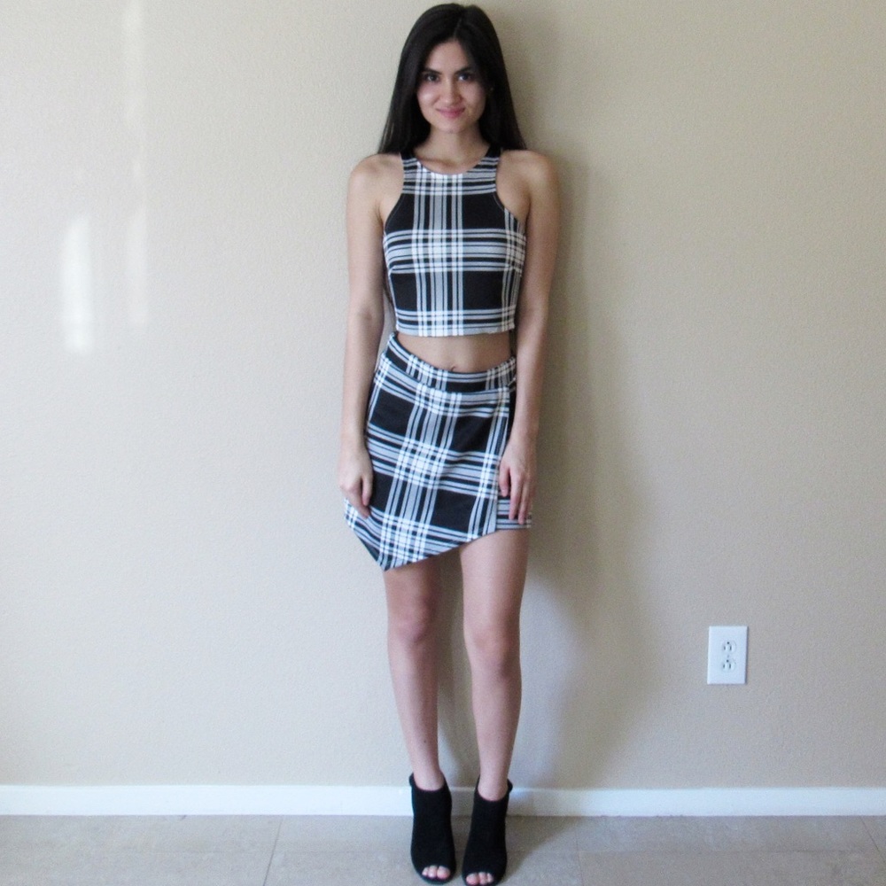 Plaid two piece set